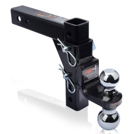 Adjustable Trailer Hitch Ball Mount for 2" Receiver, 5" Drop/Rise Drop Hitch, 2" and2-5/16 Ball with 5000 and 7500 lbs GTW