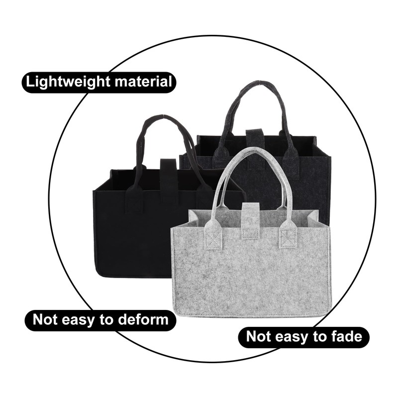 ASelected Pack of 3 Felt Shopping Basket Small 30 x