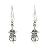 Sterling Silver Oxidized Cellist Cello Earrings