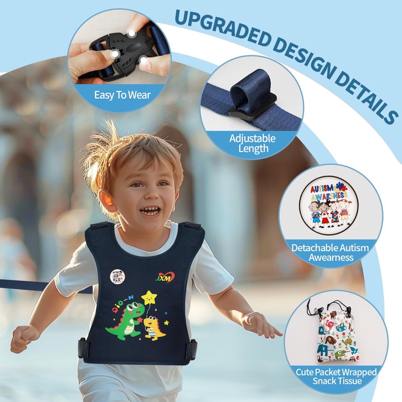 JXM Safety Harness for Active Childs with Quick Grab Handle,