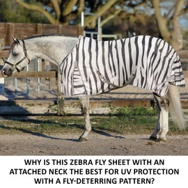 Schneiders Soft Interlock Mesh II Zebra Horse Fly Sheets | Striking Zebra Pattern for Fly Deterrence & Superior UV Protection | Euro Surcingle | Color Zebra | Size 82