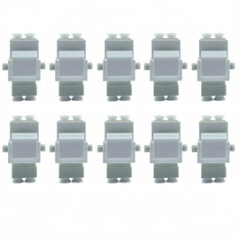 TXWTXPJ-10 Pack LC Duplex Singlemode Fiber Optic Coupler Keystone Jack,LC to LC Duplex Coupler Keystone Jack Modular for Patch Panels and Wall Plates,Surface Mount Boxes-White