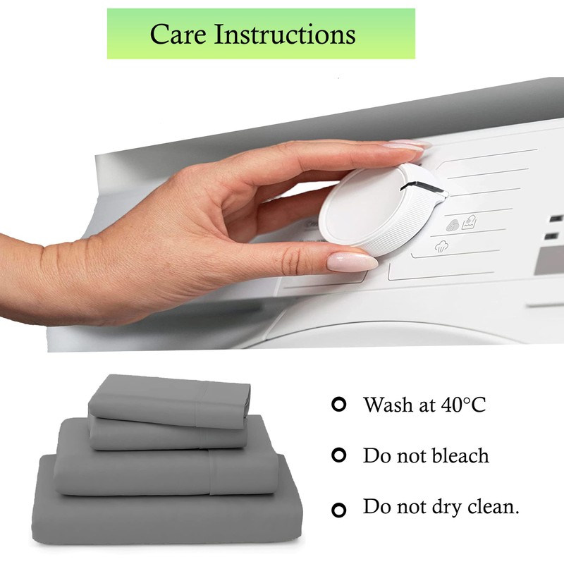 Double Fitted Sheet, Light Grey Microfibre Deep Pocket 12 inch