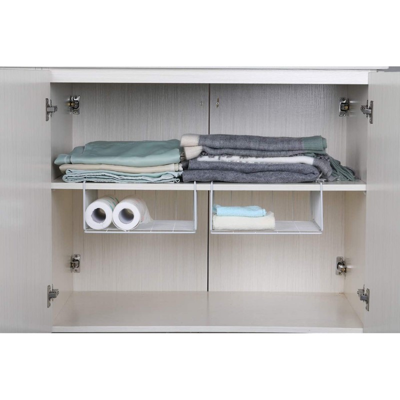 SUFAUY 2-Pack Under Shelf Basket Storage, Under Cabinet Hanging Organizer