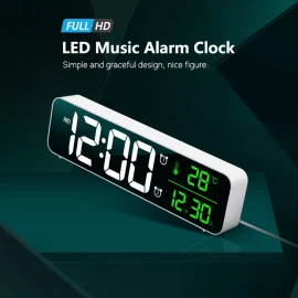 Generic Despertador Led: Termómetro, 2 Alarmas, 5 Niveles De Brillo,