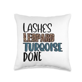 Lashes Leopard Done Quote Lash Bars & Lash Salons Leopard Done Lounge Tech Lash Artist Throw Pillow, 16x16, Multicolor