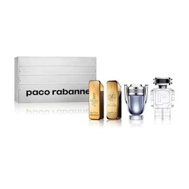 Paco Rabanne 4 Pcs MINI SET For Men: ONE MILLION 0.17 Eau De Toilette + ONE MILLION 0.17 Parfum + INVICTUS 0.17 EDT + PHANTOM 0.17 EDT