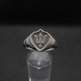 Sterling Silver Ring Poseidon Symbol Trident Solid Genuine Hallmarked 925