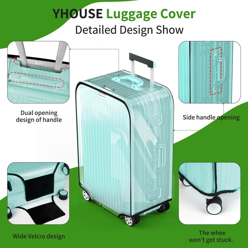 YHOUSE Suitcase Covers For Luggage, 28 Inch Clear PVC Luggage