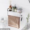 ESOW Paper Towel Holder with Shelf Storage, Adhesive Wall Mount