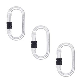 Kratos Steel Carabiner with Screw Cap, Screw Carabiner, Oval Carabiner, PSA, 18 mm Opening Width, EN362, 25 kN, Pack of 3