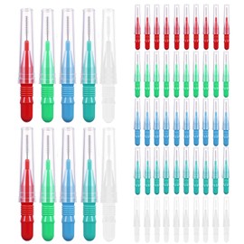 Pack of 50 Interdental Brushes, Interdental Brushes with Covering, Interdental Brushes Toothpicks to Maintain Oral Health (5 Colours)