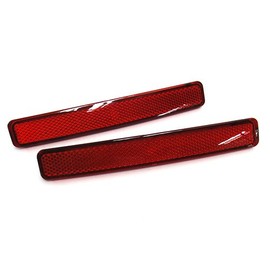 2x Red Lens Rear Bumper Reflector Light Left Right Van Compatible with 2003-2011 Transporter T5 Caravelle Multivan