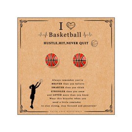 Volleyball Basketball Baseball Sport Earrings for Women Mom Sport Ball Stud Earrings Cute Stylish Gold Stud Earrings for Sport Players Lovers Fans Valentines Day Jewelry (Basketball Gold)