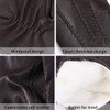 Harssidanzar Leather Gloves for Men, Winter 100% Rabbit Fur Lined
