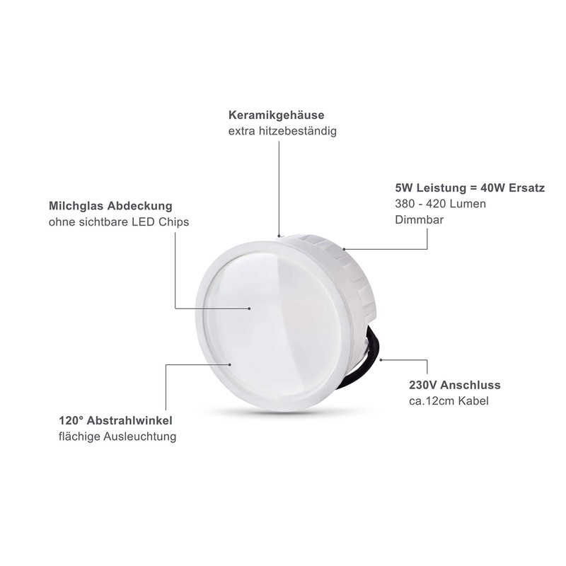 lambado® LED Spotlights Flat for Bathroom IP65 in Black -