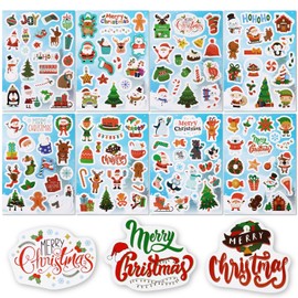 BETESSIN Christmas Stickers - Pack of 284 Christmas Stickers with Cute Christmas Motifs - Christmas Stickers for Designing Christmas Cards, Advent Calendar, Scrapbook, Photo Albums