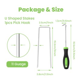 Bynccea 6 Inch 50 Pack Galvanized Landscape Staples Garden Stakes Plant Cover Stakes 11 Gauge Tent Stakes Yard Stakes U-Shaped Pins Lawn Staples Ground Stakes for Securing Weed Barrier Fabric