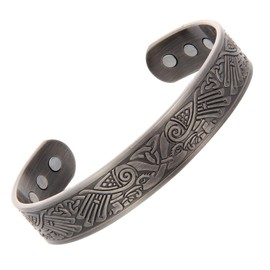 BioMag Copper Bracelet for Men, 99.99% Pure Copper Magnetic Bracelet with 3500 Gauss Magnets, Adjustable Men's Jewelry Gift(Silver Fish & Celtic Knot)