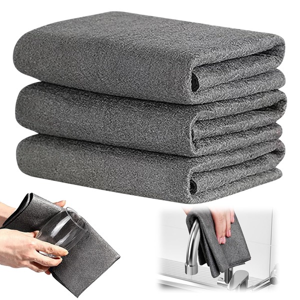 Azushwer 3 Pcs Magic Cleaning Cloths for Glass, Ultra Soft,