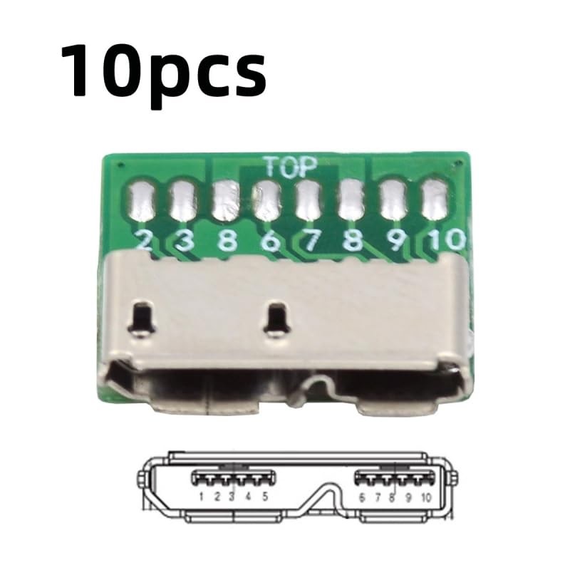 Conector CY 10 piezas Micro USB 3.0 de 10 pines