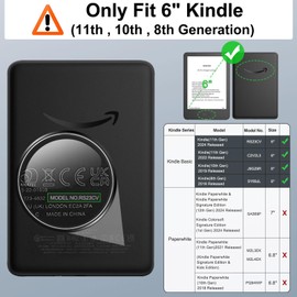 MoKo Case Compatible with 6 Inch Kindle 11th Gen 2022/10th Gen 2019/8th Gen 2016, Slim PU Tablet Protective Case with Auto Sleep/Wake Wrist Strap for Kindle 11/10/8, Green Forest