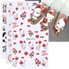 6 Sheets 3D Gold Glitter Christmas Nail Stickers Cartoon Red