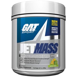 GAT Sport Jet Mass 30 Serve Creatine System, Lemon Lime, 25.4 Oz.