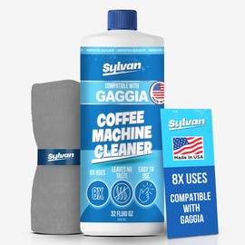 Descaling Solution Compatible with Gaggia | Free Cleaning Cloth | 12 Month Supply | Made in the USA | Descaling Kit for all Gaggia Machines | 32 Oz | Coffee Machine Cleaner for Espresso Makers