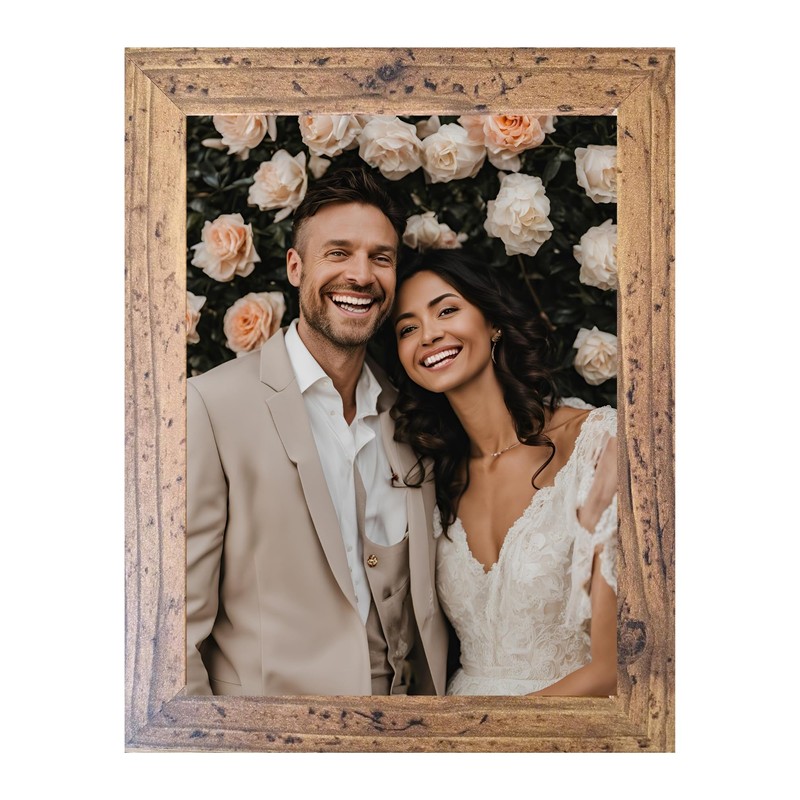 Aryllis 10x8 Photo Frame, Rustic Brown, Free-Standing and Wall Hanging