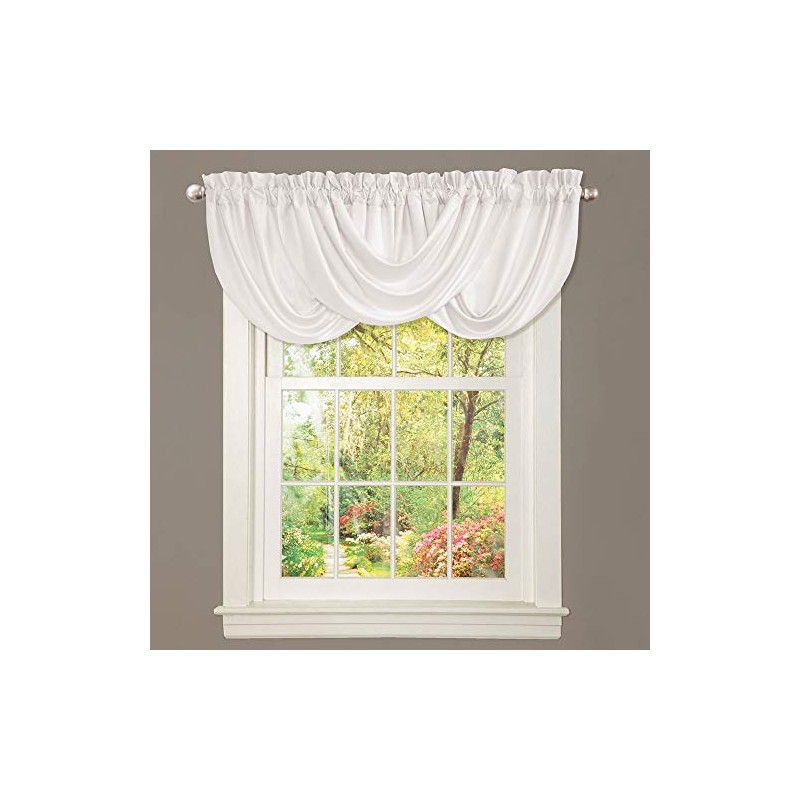 Lush Decor Lucia Elegant Waterfall Valance for Living Room Kitchen,