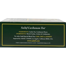 Sadaf Sadaf Cardamom Tea Bags - Special Blend Cardamom Ceylon Black Tea - Quicktea Product harvested in Sri Lanka - 50 individually foiled teabags (Pack of 1)