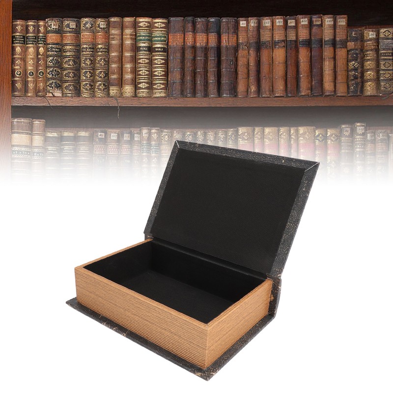 Book Shape Storage Box Large Capacity Wooden European Style Decorative