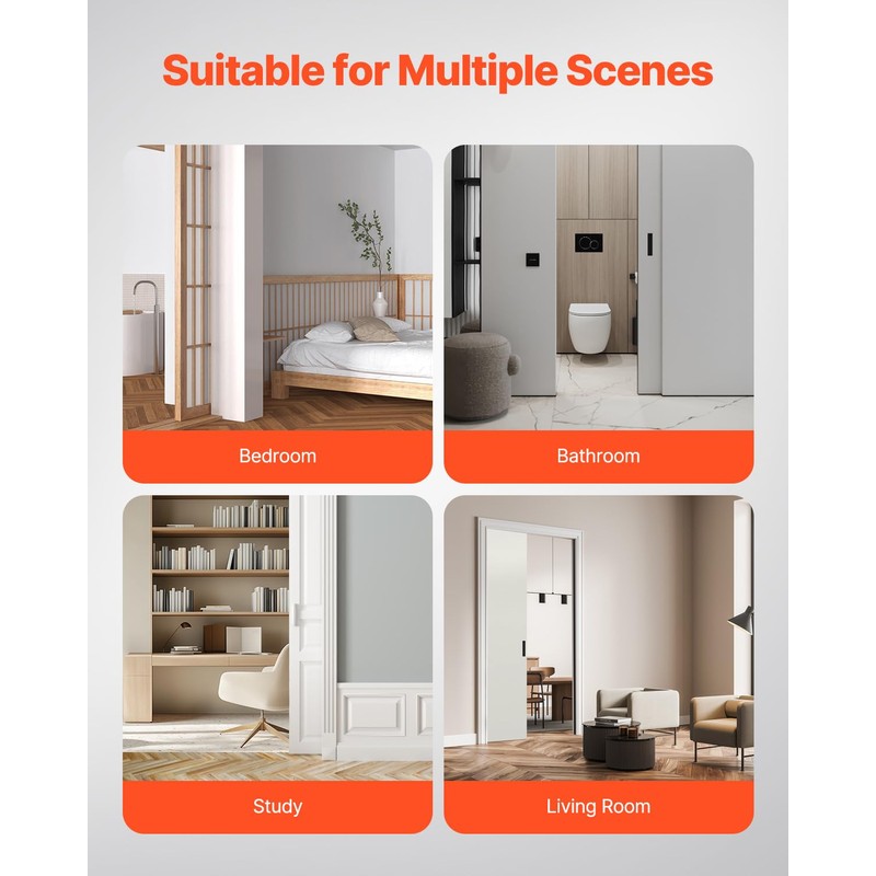 VEVOR Sliding Pocket Door Hardware Track Kit, 5ft Heavy Duty