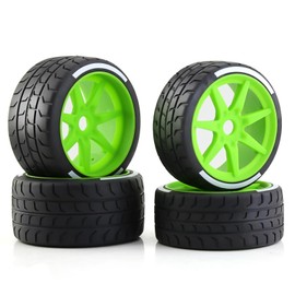 4pcs Remote Control Tires 17MM Wheel Hex Replacement for ARMA 1/7 Felony FSR Model GT Remote Control Car Upgrade Parts Green