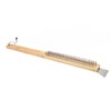 Long Pizza Oven Brush with Scraper Mounted Metal Bristles Pizza