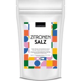 Limfood 200 g lemon salt - lemon sea salt with lemons from Italy (Sicily), without artificial additives or flavour enhancer, intense and fresh taste - for fish, salad and vegetables