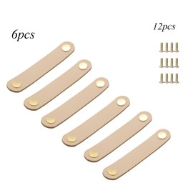 Niaciswe Leather Handle Furniture Pack of 6 Furniture Handles Leather 140 x 25 mm Cabinet Handles Furniture Leather with Screws Accessories Handle Cabinet Handles for Drawer Cupboards Wardrobe