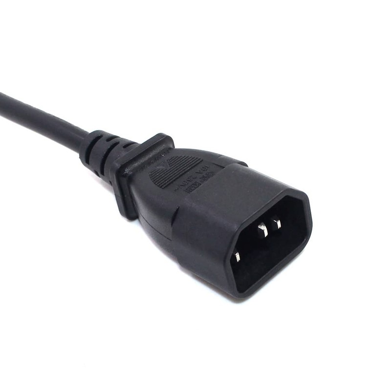 Toptekits C14 to Angled C13 Power Cords - 2ft/60cm, Right