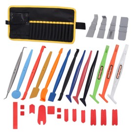 Gomake 17 in a Vinyl Wrap Tool Kit Sign Makers Wrap Stick Flex Mini Squeegee Set, Magnetic Micro Wrap Sticks Curves Slot Wrap Trucking Tool for Car Wrapping