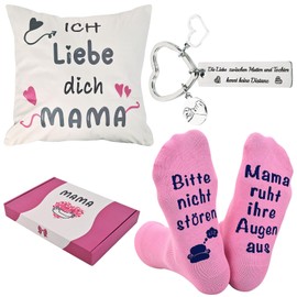 QMofeixiaodianQ Gifts for Mum, Birthday Gift for Best Mum, Gifts for Women, Mother's Day Cushion Cover 45 x 45, Socks, Keyring