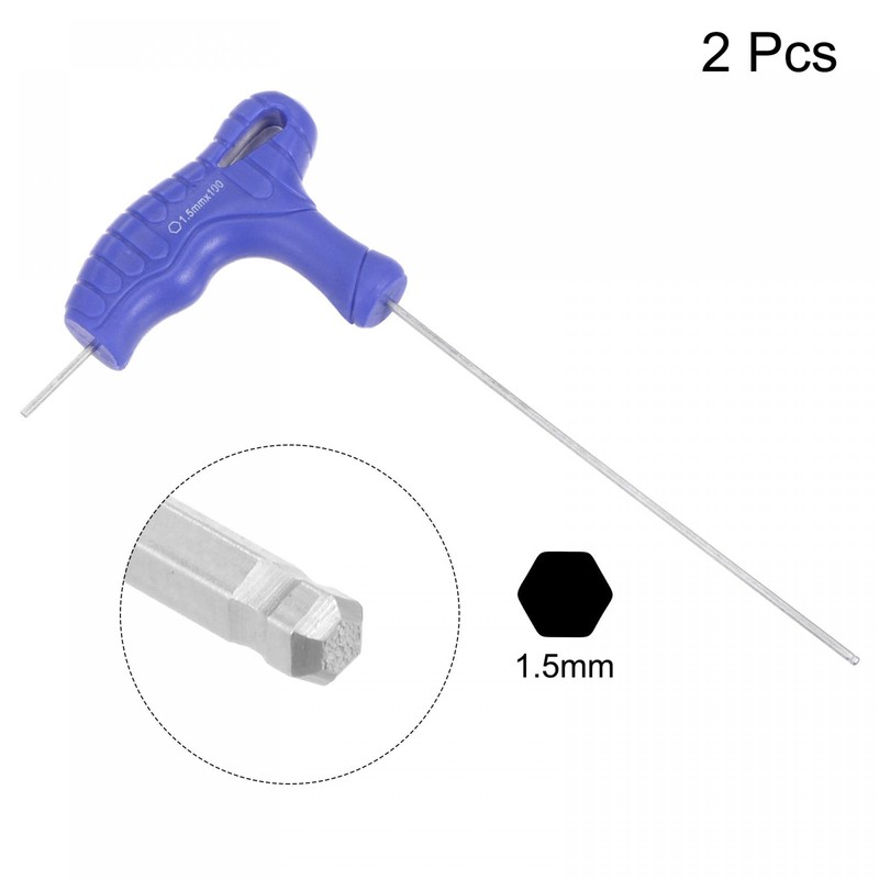 sourcing map 1.5mm Ball End Hex Key T-Handle Wrench Spanner,