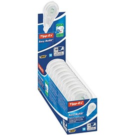 BIC Tipp-Ex Korrekturroller Easy Refill Nachfüllkassetten, 14 m x 5 mm, 10er Pack, Ideal für das Büro, das Home Office oder die Schule