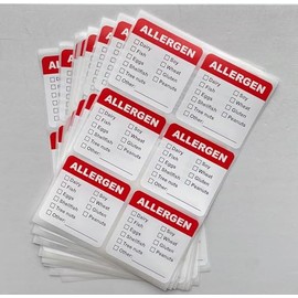 2x2 Inch 300 PCS Allergen Warning Stickers Labels Food Rotation Labels Removable Allergen Warning Label Adhesive Allergy Stickers