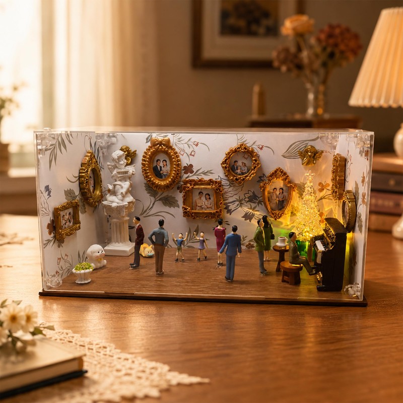 DIY Mini Museum Kit Pet Memorial Shadow Box with LED