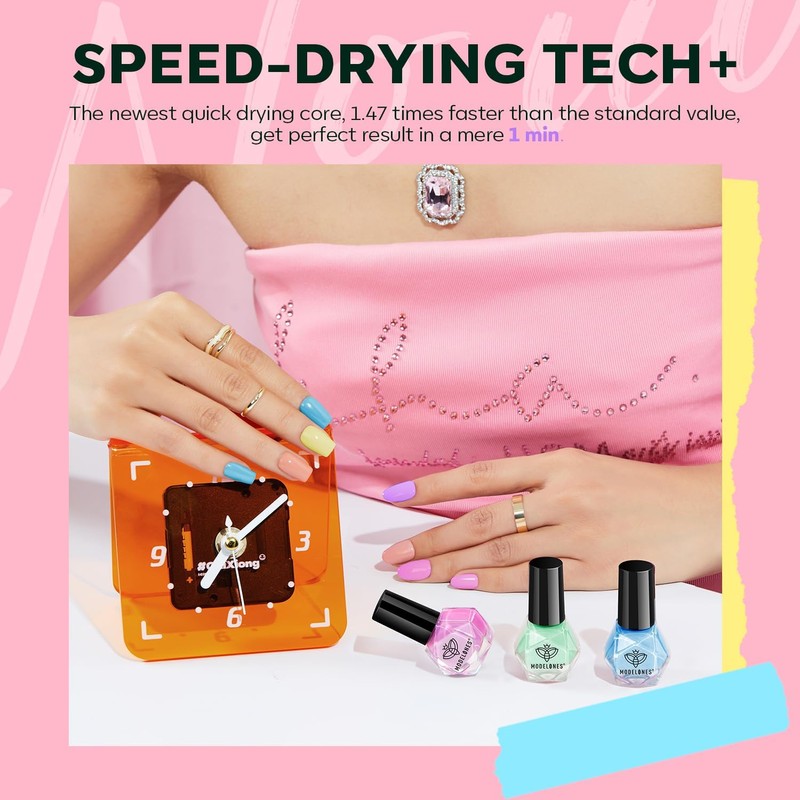 modelones Nail Polish Set, 6 Colors 2025 Summer Macaron Pastel