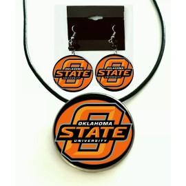 Oklahoma state university necklace and earring set
