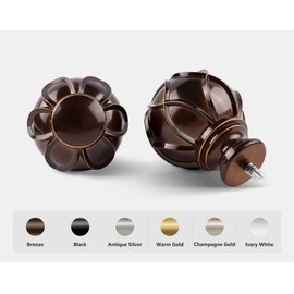 KAMANINA Curtain Rods for Windows 72 to 144 Inches (6-12ft) Long Heavy Duty Curtain Rod, 7/8 Inch Adjustable Decorative Drapery Rods with Netted Texture Finials, Bronze