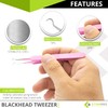 Blackhead Tweezer - Professional Curved Steel Tip Surgical Comedone &