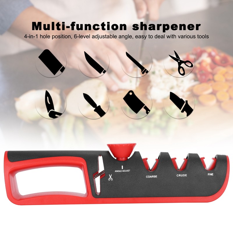 4 in 1 Multifunctional Knife Sharpener Adjustable Manual Sharpening Tool